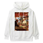 シロクマペンギンの鉄道模型好きの寿司屋の大将 Heavyweight Hoodie