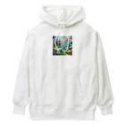 キラキラとどうぶつの魔法の国の白ウサギ Heavyweight Hoodie