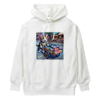 NaturalCanvasの猫の魚屋さん Heavyweight Hoodie