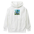 Chihiro0318の水色に舞う美しい蝶々 Heavyweight Hoodie