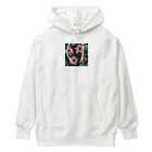 オンラインショップイエローリーフのピンク色のハイビスカスの花 Heavyweight Hoodie