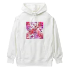 オンラインショップイエローリーフのハート　赤　ピンク　紫　可愛い Heavyweight Hoodie