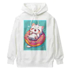 AQUAMETAVERSEの子猫ドーナツ浮輪楽む　　なでしこ1478 Heavyweight Hoodie