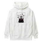 ブティック萌の猫とフクロウ Heavyweight Hoodie