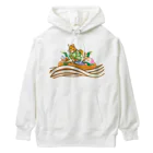 ハナドリカ SUZURI店のきつねうどん Heavyweight Hoodie