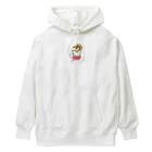 イラスト MONYAAT のワンポイント PIZZAゲットした　ポメラニアン Heavyweight Hoodie