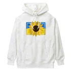 サトオのひまわりonウクライナ国旗 枠付き Heavyweight Hoodie