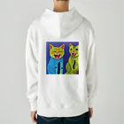 withCatsの裏の路地でウヒャウヒャ笑う猫2匹 Heavyweight Hoodie