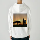 宇宙開発デザイン科の夕陽の中の馬 Heavyweight Hoodie