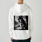 猫は癒やしの毛づくろい猫 Heavyweight Hoodie