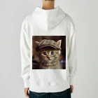 AQUAMETAVERSEのキャップを被った猫 アメジスト 2846 Heavyweight Hoodie