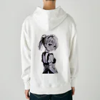 agomamushiの見返り金髪ポニテメイドさんモノクロバージョン Heavyweight Hoodie