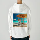 猫と紡ぐ物語の南国の海で一時のバカンスを楽しむ Heavyweight Hoodie