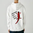 LalaHangeulのJAPANESE FIRE BELLY NEWT (アカハライモリ)　　バックプリント Heavyweight Hoodie
