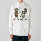 もむのふの爬虫類グッズやさんの龍燈鬼・天燈鬼コンビプリント Heavyweight Hoodie