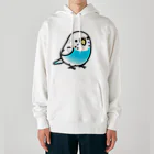 Cody the Lovebirdの両面 Chubby Bird セキセイインコ（表面）鳥さん大集合　背面） Heavyweight Hoodie