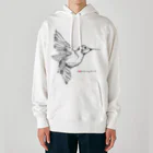 t-shirts-cafeのフォントイラストレーション『hummingbird（ハミングバード・ハチドリ）』 Heavyweight Hoodie