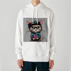 非常口社長のヒップホップ猫 Heavyweight Hoodie