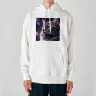 ZZRR12の「星の囁き - 宇宙への猫の眺め」 Heavyweight Hoodie