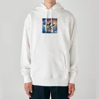 Yumexのスキーをするペンギンのペーくん Heavyweight Hoodie