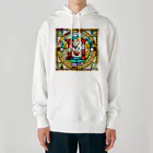 alphabet stained glassのstained glass M Heavyweight Hoodie
