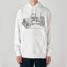 ファンシーTシャツ屋のJeep イラスト ライン画 ヘビーウェイトパーカー