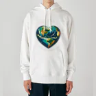 KULIEITAの地球の日　Earth day エコ　地球　ハート Heavyweight Hoodie