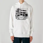 archifrogの落水荘風の建築物に佇むカエル Heavyweight Hoodie