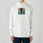 qloの海の世界を楽しむ女性 Heavyweight Hoodie