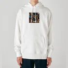 Shuji Nのライオンと子ライオンがボクシング Heavyweight Hoodie