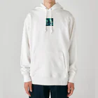 動物のおもしろ可愛いグッズのペンギン侍 Heavyweight Hoodie