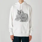 猫と犬のうちの子アート|Kobayashi Aiの桜ねこ|cherry blossom cat Heavyweight Hoodie