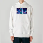 DesignColorsのネオンカラーな夜の少女 Heavyweight Hoodie