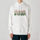 Leomatsuraのピンクと白のチューリップ Heavyweight Hoodie