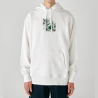 アミュペンの数学的なデザインを持つ緑と白の花 Heavyweight Hoodie