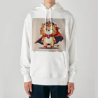 ganeshaのスーパーヒーローのマントを着たかわいいライオン Heavyweight Hoodie