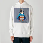 ganeshaのスーパーヒーローのマントを着たかわいいペンギン Heavyweight Hoodie