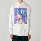 World_Teesのバブルガムを噛むアニメガール 日本の美学 アニメオタク Heavyweight Hoodie