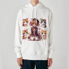 ウツボちゃんの大好きな猫に囲まれて Heavyweight Hoodie