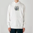 Cool Japanese CultureのMinimalist Traditional Japanese Motif Featuring Mount Fuji and Seigaiha Patterns Heavyweight Hoodie