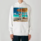 猫と紡ぐ物語の南国の海で一時のバカンスを楽しむ Heavyweight Hoodie