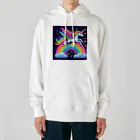 momonekokoのネオンカラーのユニコーン Heavyweight Hoodie