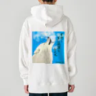 あにまる屋🎨あかパンダ🖌の冬のホワイトアニマル・シリーズ「ホッキョクオオカミ」 Heavyweight Hoodie