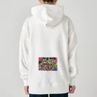 動物絵 Jamanakocic storeのトマトとアライグマカラフルアイテム Heavyweight Hoodie