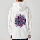 N SAUNA LOGOのネオン風花柄サウナロゴ11　花柄ver.4 Heavyweight Hoodie