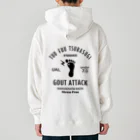 【SALE】Tシャツ★1,000円引きセール開催中！！！kg_shopの[★バック] GOUT ATTACK (文字ブラック) ヘビーウェイトパーカー