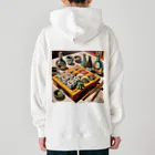 happiness_shopの美しい寿司の絵画 Heavyweight Hoodie