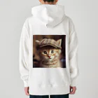 AQUAMETAVERSEのキャップを被った猫 アメジスト 2846 Heavyweight Hoodie