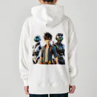 ETOWA_TOWAの未来都市のロボットたち Heavyweight Hoodie