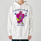 map5（マップファイブ）デザイン・ライセンス・ストック　のハリスホーク・ギター・鷲・鷹・ピンク・音楽・モモアカノスリ・なつく・ペット・狩り・Harris Hawk・イラスト・Guitar・絵・鳩よけ・鳥・猛禽・タカ目タカ科・オリジナル作品(C) Heavyweight Hoodie